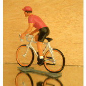 Figurine cycliste : maillot rose du vainqueur du tour d'Italie, en danseuse