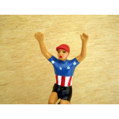 Figurine cycliste : maillot des USA, bras levés