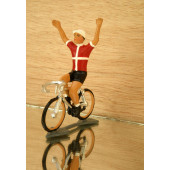 Figurine cycliste : maillot danois bras levés
