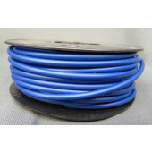 Gaine de frein vintage, fil torsadé plat,  bleue, 5mm: vendue au mètre