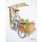 Carte postale vélo fleuri